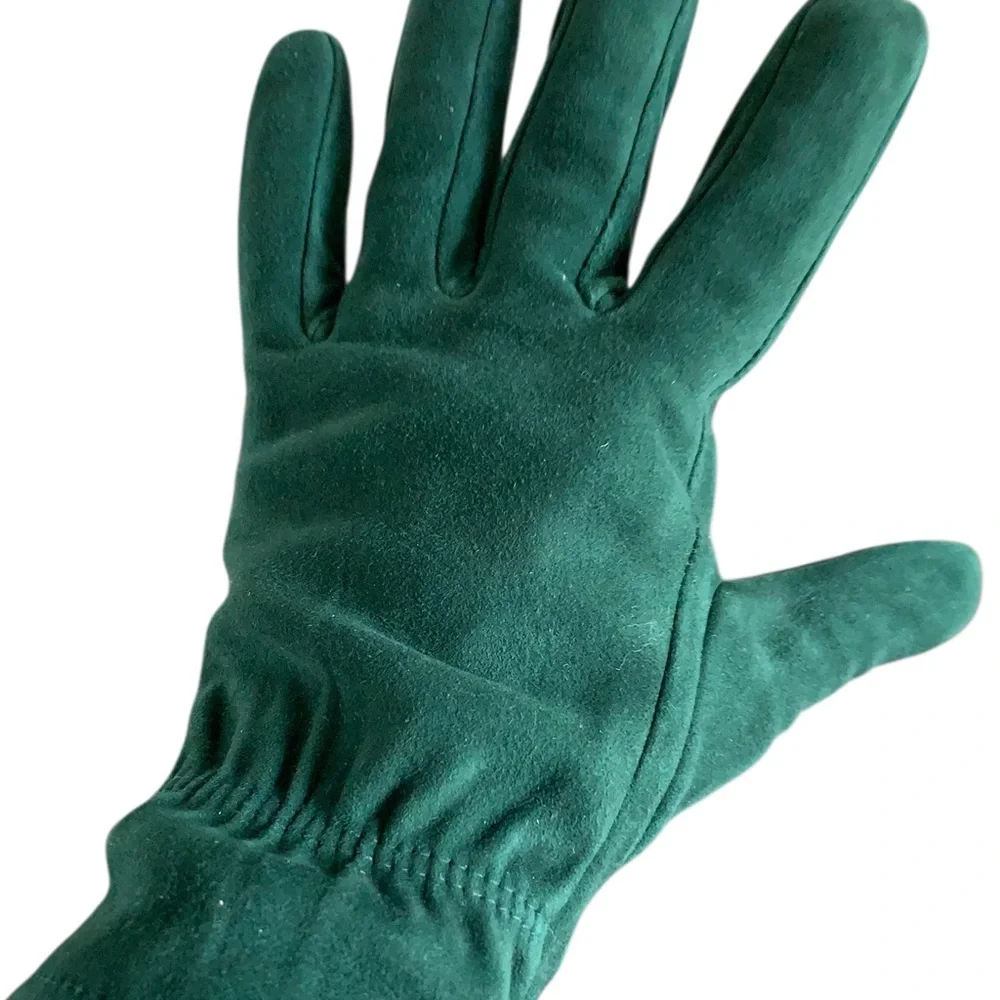 Green Suede Gloves
